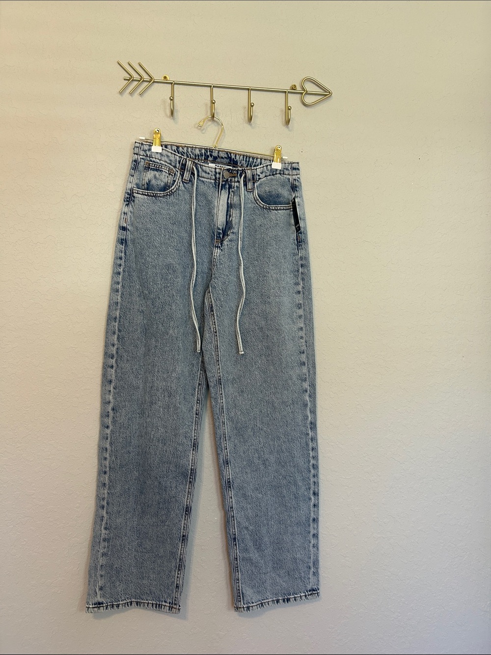 PARKE x Target Jeans Women’s 4 Light Wash Mid Rise Drawstring Baggy NWT